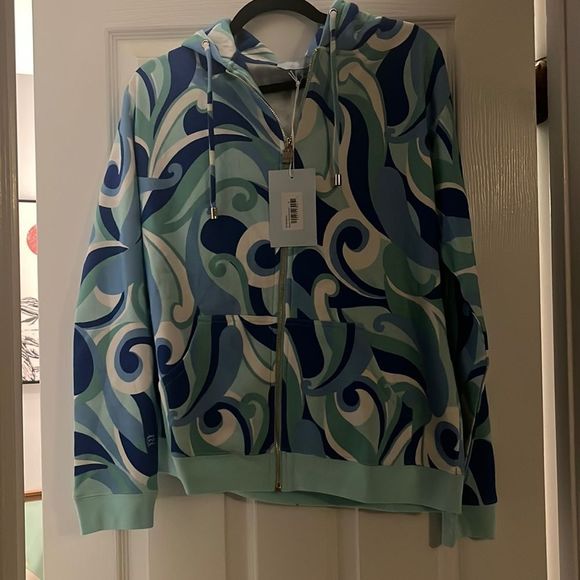 New Hill House The Allie Zip Up Ocean Kaleidoscope Size Medium - Picture 2 of 8